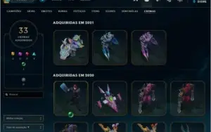 CONTA LEAGUE OF LEGENDS OURO 2 COM TODOS CAMPEÕS + 161 SKINS