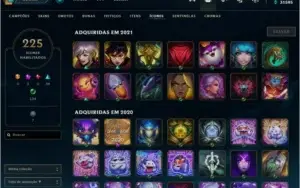 CONTA LEAGUE OF LEGENDS OURO 2 COM TODOS CAMPEÕS + 161 SKINS