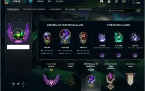 CONTA DE LOL MESTRE RARA