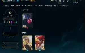 Unranked com 60 Champs e 18 Skins