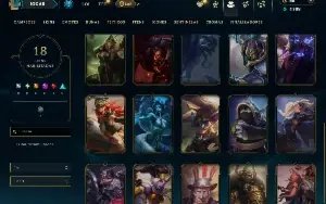 Unranked com 60 Champs e 18 Skins