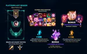 Conta Lol 302 Skins (16 Mit. 26 Lend. 125 Epic) + Exclusivos