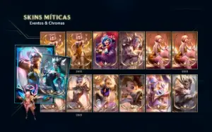 Conta Lol 302 Skins (16 Mit. 26 Lend. 125 Epic) + Exclusivos