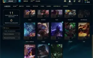 Conta ouro 4 com 23 Champs e 1 Skin + 9 Espolios