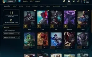 Conta ouro 4 com 23 Champs e 1 Skin + 9 Espolios