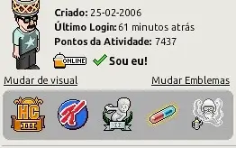 Conta de 2006 com nome, emblemas e mobi raros