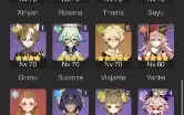 AR60 vários 5 estrelas, com skin do Diluc.