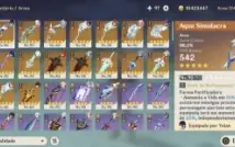 AR60 vários 5 estrelas, com skin do Diluc.