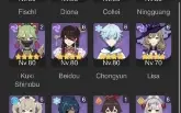 AR60 vários 5 estrelas, com skin do Diluc.