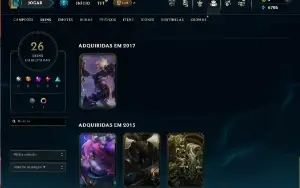 Conta lol unranked lvl 89 - 58 champs 23 skins