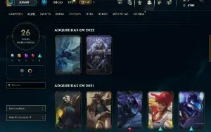 Conta lol unranked lvl 89 - 58 champs 23 skins