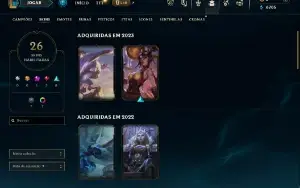 Conta lol unranked lvl 89 - 58 champs 23 skins