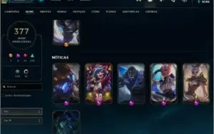 Conta League of Legends Platina III - 377 Skins
