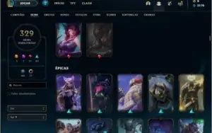 Conta ouro 2 com TODOS os champs e 329 skins
