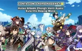 GENSHIN IMPACT CONTA COM 9 PERSONAGENS 5⭐