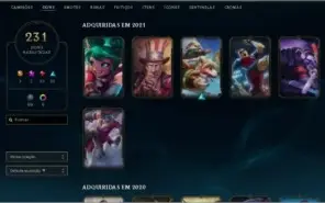 (CONTA LOL) PLATINA 4 , 231 SKINS,LV 164( INATIVA A 2 MES )