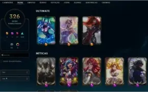 Conta league of legends plat 4  326 skins