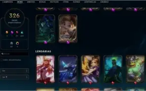 Conta league of legends plat 4  326 skins