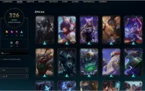 Conta league of legends plat 4  326 skins