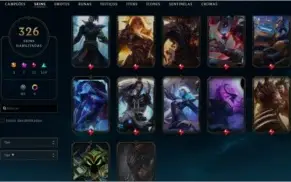 Conta league of legends plat 4  326 skins