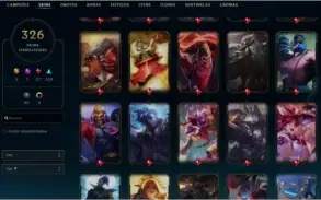 Conta league of legends plat 4  326 skins