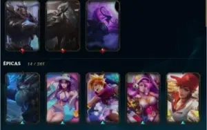 Conta no lol com 500 Reias em skin