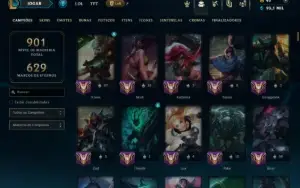 Unranked com TODOS os Champs e 400 Skins +8 Prestigios