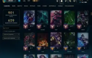 Unranked com TODOS os Champs e 400 Skins +8 Prestigios