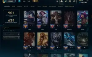 Unranked com TODOS os Champs e 400 Skins +8 Prestigios