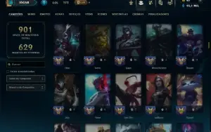 Unranked com TODOS os Champs e 400 Skins +8 Prestigios