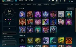 Conta ouro 4 com 28 Champs e 9 Skins + 2 Fragmentos