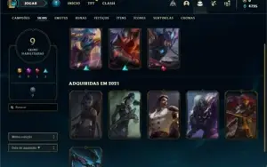 Conta ouro 4 com 28 Champs e 9 Skins + 2 Fragmentos