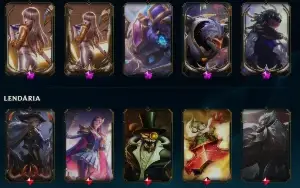 Conta no lol, 413 skins, ultimates lendarias e miticas