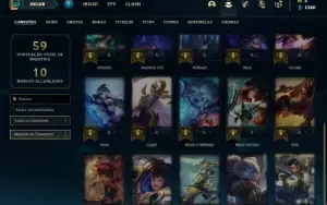 Conta prata 3 com 25 Champs e 7 Skins + 1 Fragmento