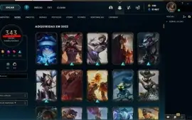 CONTA LEAGUE OF LEGENDS 343 SKINS