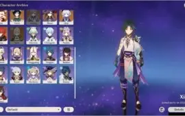 Genshin Impact  AR56 - 8 personagens 5*, 2 armas 5*