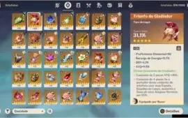 Venti + Tartaglia + Zhongli + Keqing + Razor c6 + Lança 5*