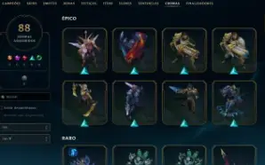 Conta De Lol Esmeralda 192 Skins 56% Win