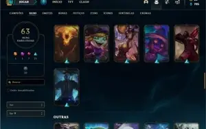 Conta ouro 2 com 110 Champs e 63 Skins