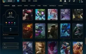 Conta ouro 2 com 110 Champs e 63 Skins