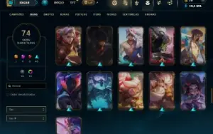 Unranked com 150 Champs e 74 Skins ( ADC / MID / JG )