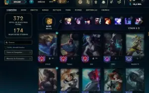 Unranked com 150 Champs e 74 Skins ( ADC / MID / JG )