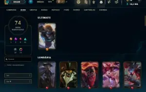Unranked com 150 Champs e 74 Skins ( ADC / MID / JG )