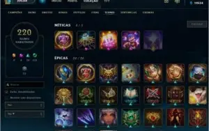 CONTA LEAGUE OF LEGENDS (PLATINA +184 SKINS +SONA ULTIMATE)