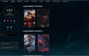 CONTA LEAGUE OF LEGENDS (PLATINA +184 SKINS +SONA ULTIMATE)