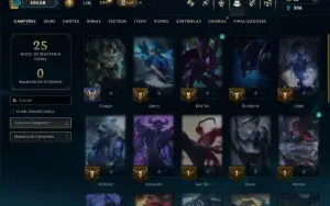 Unranked com 30 Champs e 9 Skins