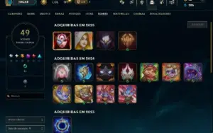 Unranked com 30 Champs e 9 Skins