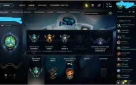CONTA LOL (CRIADA NA S4) PLATINA 1 ATUAL, 101 SKINS