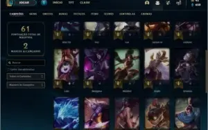 Conta unranked (ex bronze) com 10 skins e 29 champs
