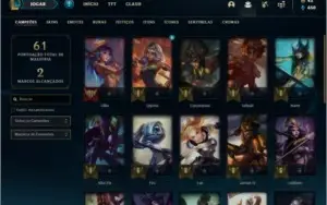 Conta unranked (ex bronze) com 10 skins e 29 champs